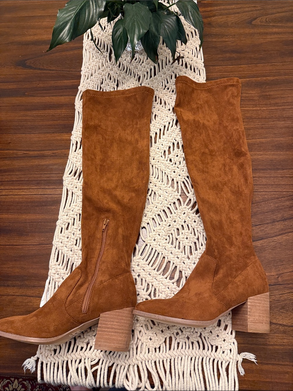 Dolce Vita Tall Over-the-Knee Suede Boots in Cognac